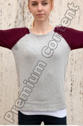 Upper Body Woman White Casual T shirt Average